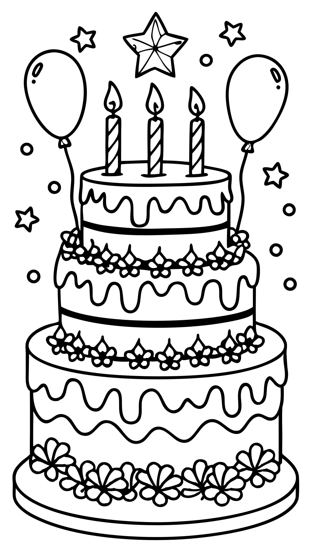 birthday cake coloring page